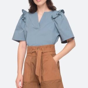 Sea NY Tabitha Ruffle Top in Steel Size 4